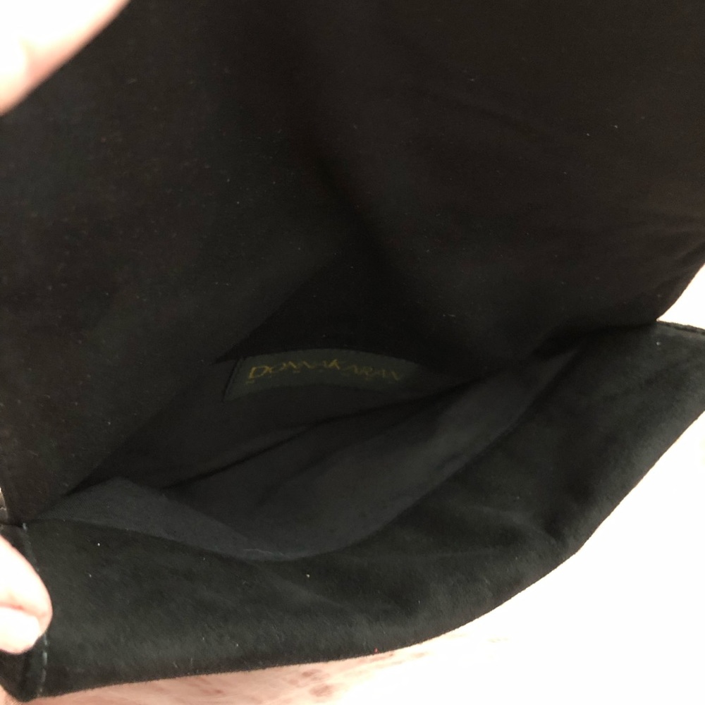 Donna Karan black suede evening bag. - Picture 2 of 4